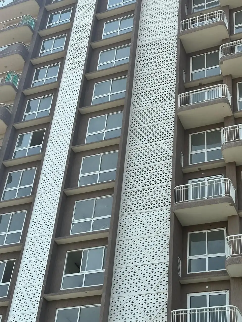 Aero One, Devanahalli, Bengaluru: Close view of the lattice between the balconies