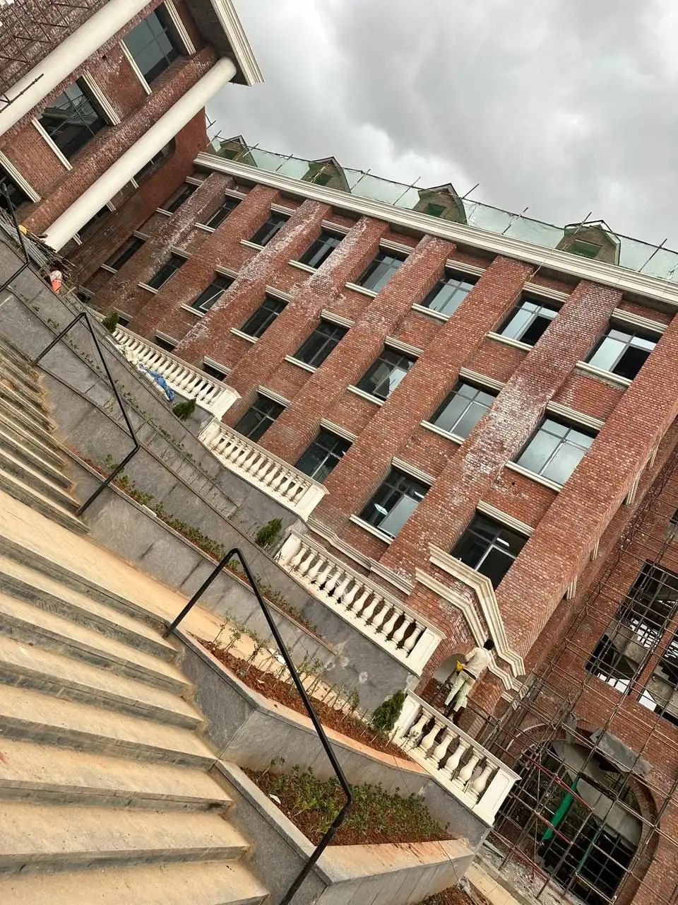 Harrow International School, Devanahalli, Bengaluru: Balustrades stepping down beside the main stair