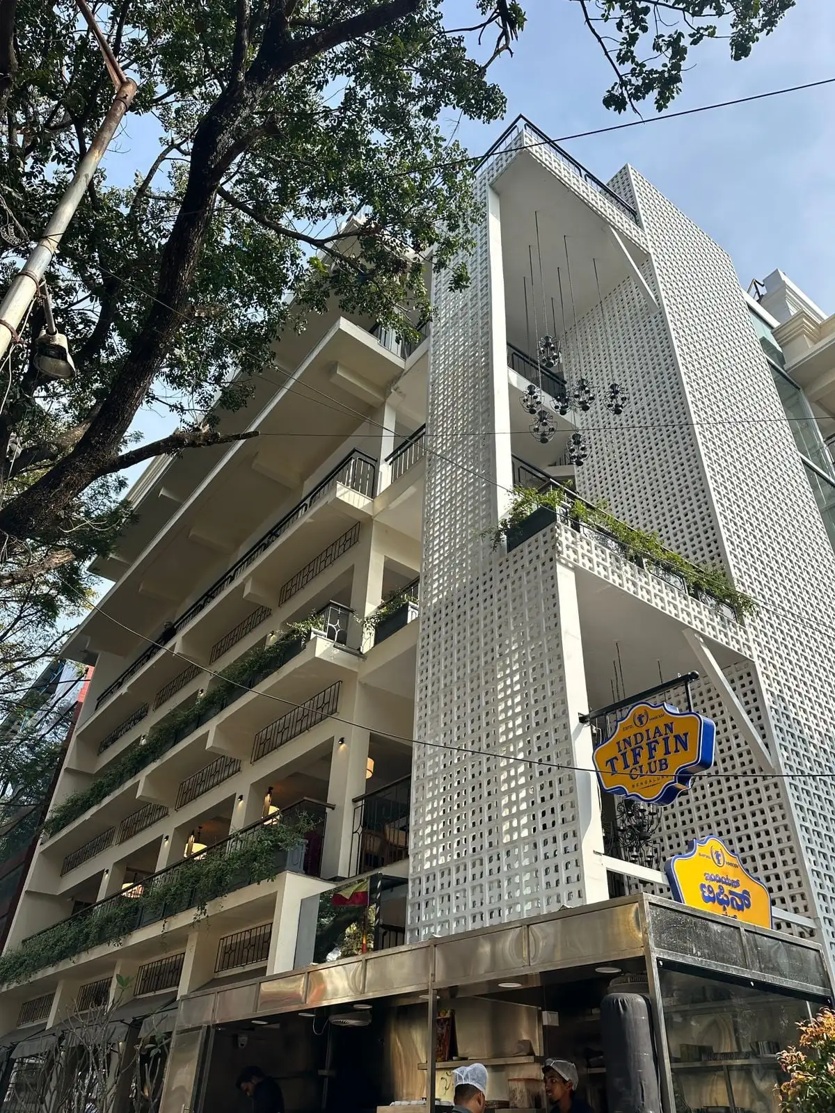 Indian Tiffin Club: The jaali tower from across the street